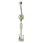 Supreme Jewelry Curved Barbell Belly Ring with Stones in Silver and Rainbow