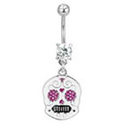 Supreme Jewelry Curved Barbell Belly Ring with Stones in Multicolor