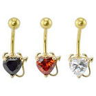 Supreme Jewelry Curved Barbell Belly Ring with Stones in Multicolor