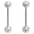 Supreme Jewelry Barbell Tongue Ring with Stones in Silver