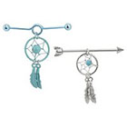 Supreme Jewelry Industrial Earring in Aqua and Silver