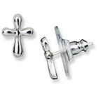 Target Sterling Silver Polished Cross Stud Earrings - Silver