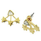 Target Front-Back Earring with Triangle Castings and Stones - Gold