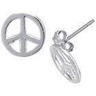 Target Silver Plated Peace Sign Stud Earrings