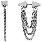 BCBGeneration Silver-Tone Ear Tunnel with Chain Earring in Silver