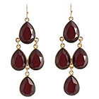 Target Drop Earrings with Stones - Gold/Red