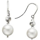 PearLustre by Imperial Sterling Silver Brilliance Bead 8MM Freshwater Cultured Pearl fish hook Earrings