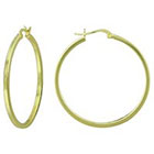 Target Square Tube Hoop Earring in Gold Plating (2x40mm)
