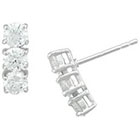 Target Silver Plated 3-Stone Cubic Zirconia Post Earrings
