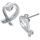 Target Silver Plated Heart Stud Earrings