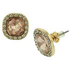Target Stud Earrings with Glass Stone - Gold/Pink