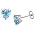 Allura 4.76 CT. T.W. Heart Shaped Blue Topaz Stud Earrings in Sterling Silver