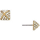 Blu Bijoux Crystal Pyramid Stud Earrings in Gunmetal Plated