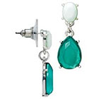 Target Post Top Tear Drop Earrings with Cabochon - Mint/Silver