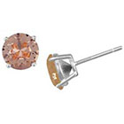 Target Pink Silver Plated Crystal Round Silver Plated Earrings