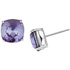 Target Silver Plated Square Crystal Stud Earring - Purple (10mm)