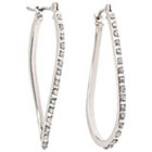 Diamond Twist Sterling Silver Earrings with Accents - White
