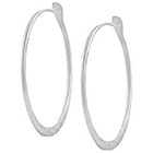 Target Sterling Silver Hammered Handcrafted Hoop Earrings (40mm)