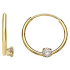 Target 14K Yellow Gold with Clear Cubic Zirconia Children's Endless Hoop Earrings