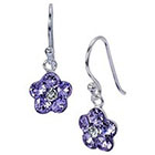 Target Crystal Flower Dangle Earring - Purple