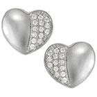 Tressa Collection Cubic Zirconia Heart Earrings in Sterling Silver