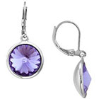 Target Silver Plated Tanzanite Crystal Round Dangle Earrings - 10mm