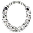 Supreme Jewelry Septum Nose Ring with Stones in Silver and Clear