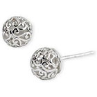 Lord & Taylor Sterling Silver Lace Ball Earrings