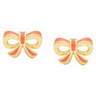 Target ELLEN 18k Gold Overlay Enamel Children's Bow Stud Earrings - Coral