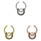 Supreme Jewelry Fake Septum Nose Ring with Stones in Multicolor