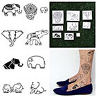 Tattify Elephants - Temporary Tattoo Pack (Set of 18)