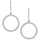 Tressa Collection Cubic Zirconia Round Circle Dangle Earrings in Sterling Silver