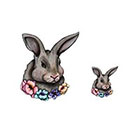 Pepper Ink Bunny with Floral Wreath limited edition temporary tattoo artist Amanda Whitelaw
