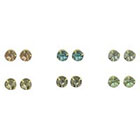 Target Stone Stud Earrings Set of 6 - Gold/Crystal/Multicolor