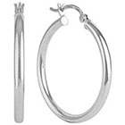 Target Sterling Silver Hoop Earring with Click Top - Silver (30mm)