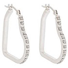 Diamond Heart Sterling Silver Earrings with Accents - White