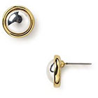 Ralph Lauren Lauren By Button Stud Earrings in Two Tone