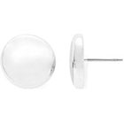 Liz Claiborne Silver-Tone Button Stud Earrings in Gray