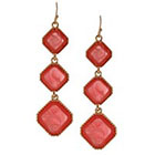 Target Drop Earring with Stones - Gold/Pink