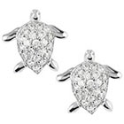 Tressa Collection Cubic Zirconia Turtle Stud Earrings in Sterling Silver