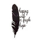InknArt Hoping with a fragile hope feather tattoo - InknArt Temporary Tattoo - pack tattoo quote wrist ankle body sticker anchor bird fake tattoo