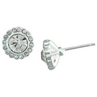 Target Silver Plated Cubic Zirconia Halo Stud Earrings