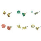 Target Stud Ladybug, Flower, Bird, Rose and Pearl Earrings - Gold/Turquoise