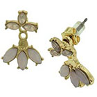 Target Metal Bar Post Earrings with Stone - Pink/Gold