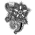A Shine To It Temporary Tattoo Henna Style Floral Zentangle Style Hand Drawn Large
