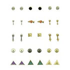 Target Stud Earrings Set of 18 - Multicolor