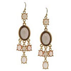 Target Drop Earring with Stones - Gold/White