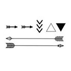 InknArt 7pcs Set Triangle Chevron Arrow tattoo - InknArt Temporary Tattoo Set - gift pack tattoo collection quote wrist neck ankle body