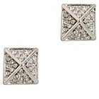 Ily Couture Silver Pave Pyramid Stud
