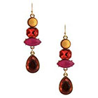Target Drop Earrings with Stones - Multicolor